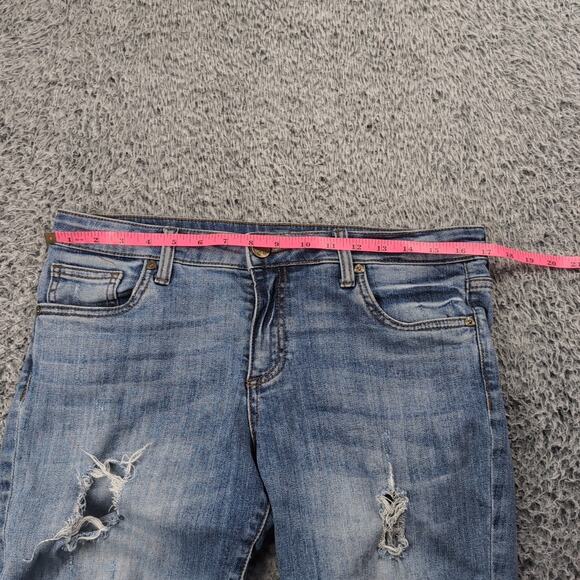 KUT From The Kloth Jeans Women 10 Blue Mid Rise Stretch Denim Casual Distressed - Picture 6 of 10
